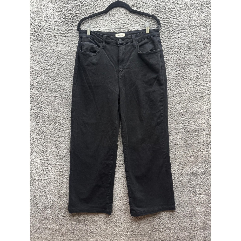 L'agence High Rise Scottie‎ Wide Leg Denim Jeans Dark Wash Black Womens Size 29